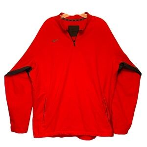 Nike Men’s Windbreaker Jacket XL Red Pullover 1/4 Zip Polyester
